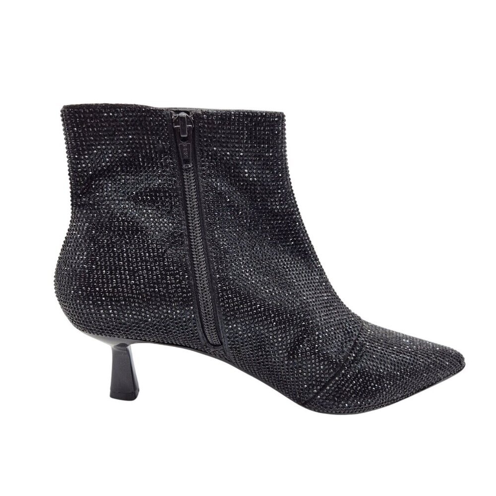 Alex Marie Women's Ankle Black Sparkle Booties Size 6 M Rhinestone Pointed (56